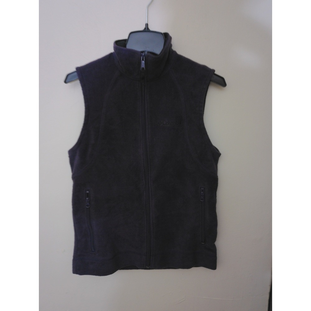 Columbia Fleece Vest Womens S Purple Benton Springs Full Zip Sleeveless Jacket
